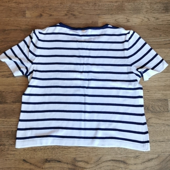 ST. John Sport Shirt Knit Stripe Short Sleeve Plus 14 - Picture 2 of 5